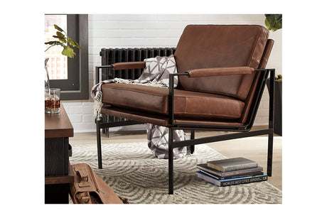 Puckman Brown/Silver Finish Accent Chair from Ashley - Luna Furniture