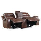 Putnam Brown Power Double Reclining Loveseat from Homelegance - Luna Furniture