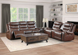 Putnam Brown Power Double Reclining Loveseat from Homelegance - Luna Furniture