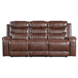 Putnam Brown Power Double Reclining Sofa from Homelegance - Luna Furniture