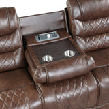 Putnam Brown Power Double Reclining Sofa from Homelegance - Luna Furniture