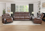 Putnam Brown Power Double Reclining Sofa from Homelegance - Luna Furniture