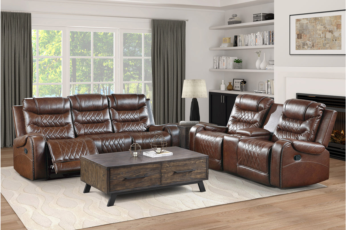 Putnam Brown Reclining Living Room Set from Homelegance - Luna Furniture