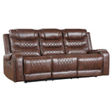 Putnam Brown Reclining Sofa With Drop Down Table from Homelegance - Luna Furniture