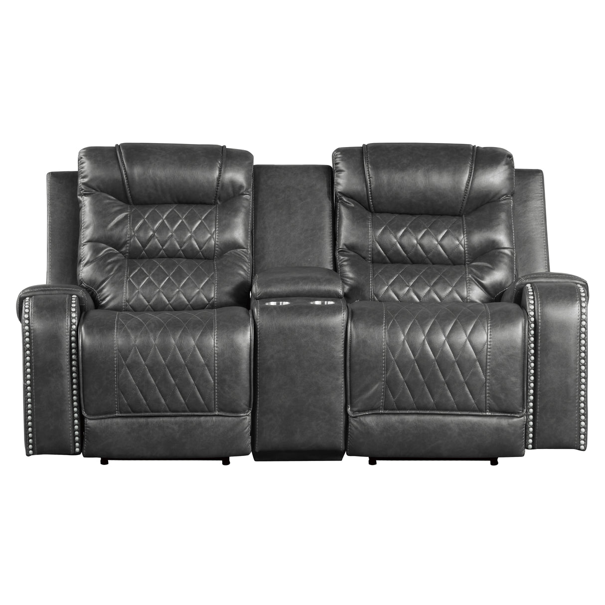 Putnam Gray Power Double Reclining Loveseat from Homelegance - Luna Furniture