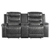 Putnam Gray Power Double Reclining Loveseat from Homelegance - Luna Furniture