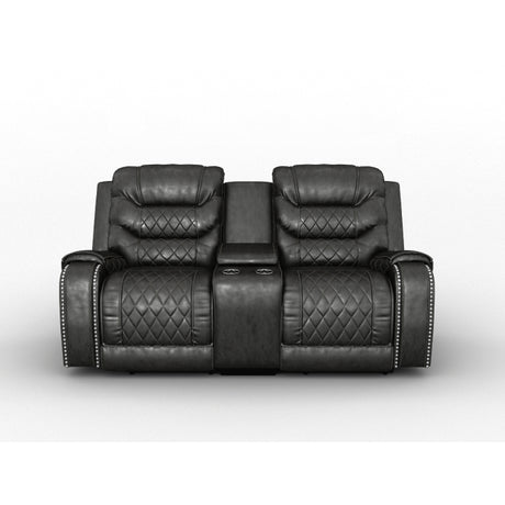 Putnam Gray Power Double Reclining Loveseat from Homelegance - Luna Furniture
