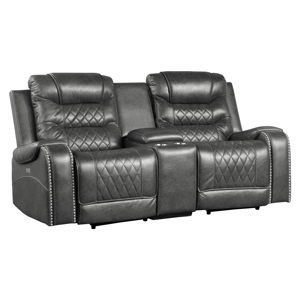 Putnam Gray Power Double Reclining Loveseat from Homelegance - Luna Furniture