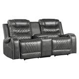 Putnam Gray Power Double Reclining Loveseat from Homelegance - Luna Furniture