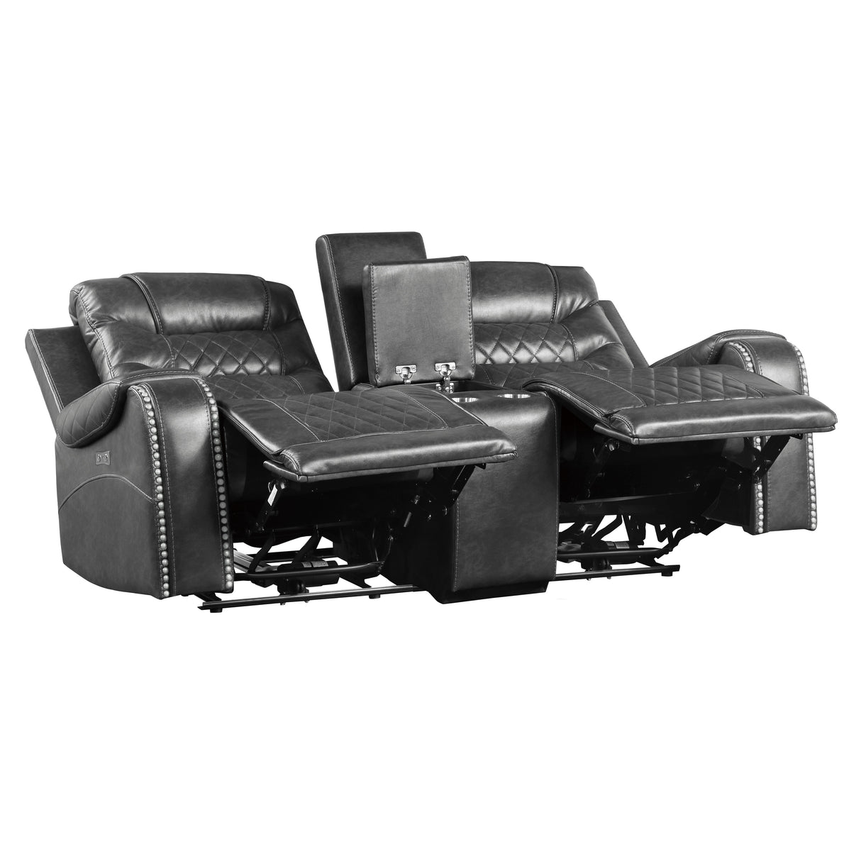 Putnam Gray Power Double Reclining Loveseat from Homelegance - Luna Furniture