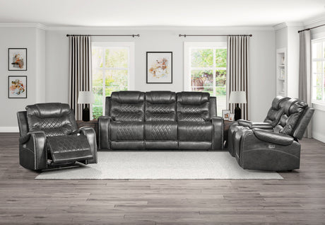 Putnam Gray Power Double Reclining Loveseat from Homelegance - Luna Furniture