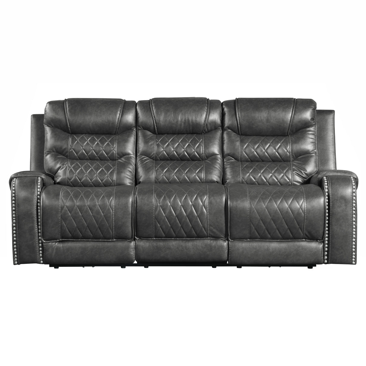 Putnam Gray Power Double Reclining Sofa from Homelegance - Luna Furniture