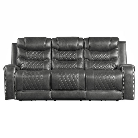 Putnam Gray Power Double Reclining Sofa from Homelegance - Luna Furniture