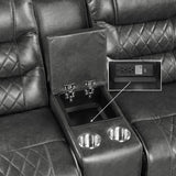 Putnam Gray Reclining Loveseat With Console from Homelegance - Luna Furniture