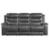 Putnam Gray Reclining Sofa With Drop Down Table from Homelegance - Luna Furniture