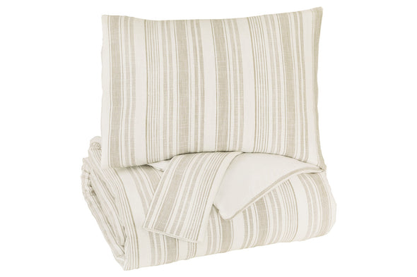 Reidler Ivory/Taupe Queen Comforter Set