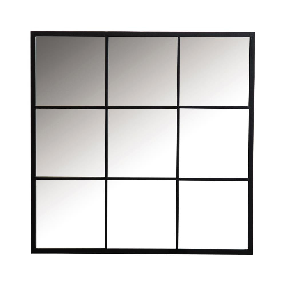 Quetzal Black Square Window Pane Wall Mirror from Coaster - Luna Furniture