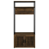 Quincy Dark Pine and Black 2-Door Engineered Wood Hall Tree from Coaster - Luna Furniture