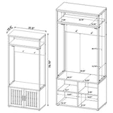 Quincy Dark Pine and Black 2-Door Engineered Wood Hall Tree from Coaster - Luna Furniture