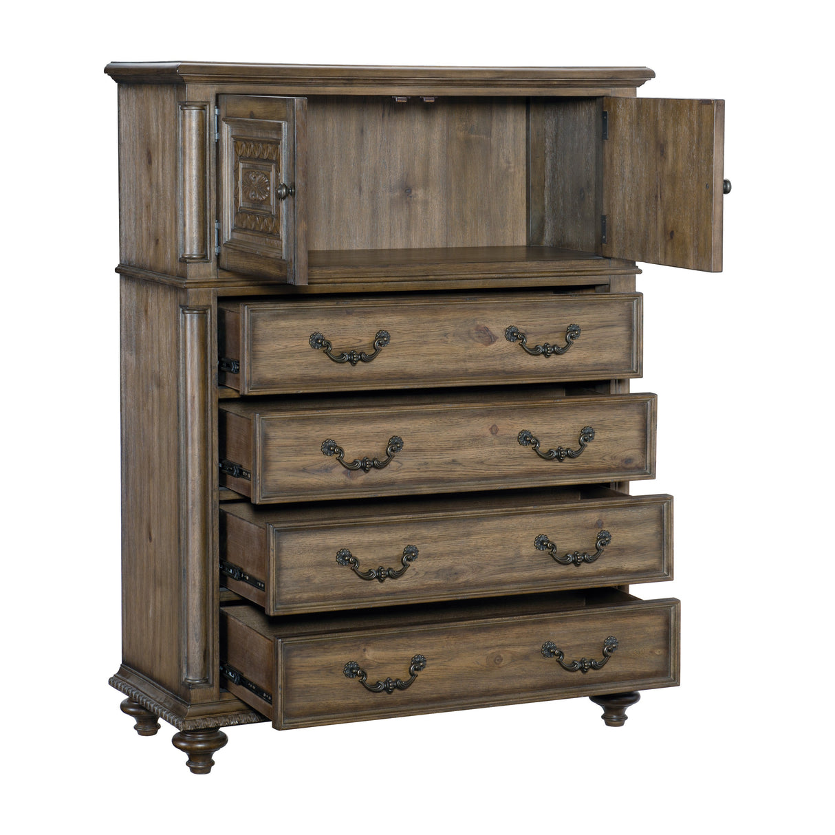 Rachelle Weathered Pecan Chest from Homelegance - Luna Furniture