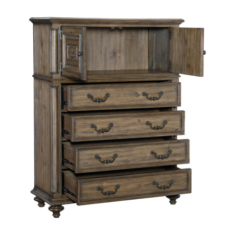 Rachelle Weathered Pecan Chest from Homelegance - Luna Furniture