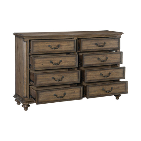 Rachelle Weathered Pecan Dresser from Homelegance - Luna Furniture