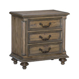 Rachelle Weathered Pecan Nightstand from Homelegance - Luna Furniture