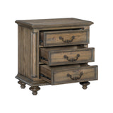 Rachelle Weathered Pecan Nightstand from Homelegance - Luna Furniture