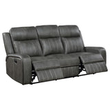 Raelynn Gray 2-Piece Upholstered Motion Reclining Sofa Set from Coaster - Luna Furniture