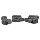 Raelynn Gray 3-Piece Upholstered Motion Reclining Sofa Set from Coaster - Luna Furniture