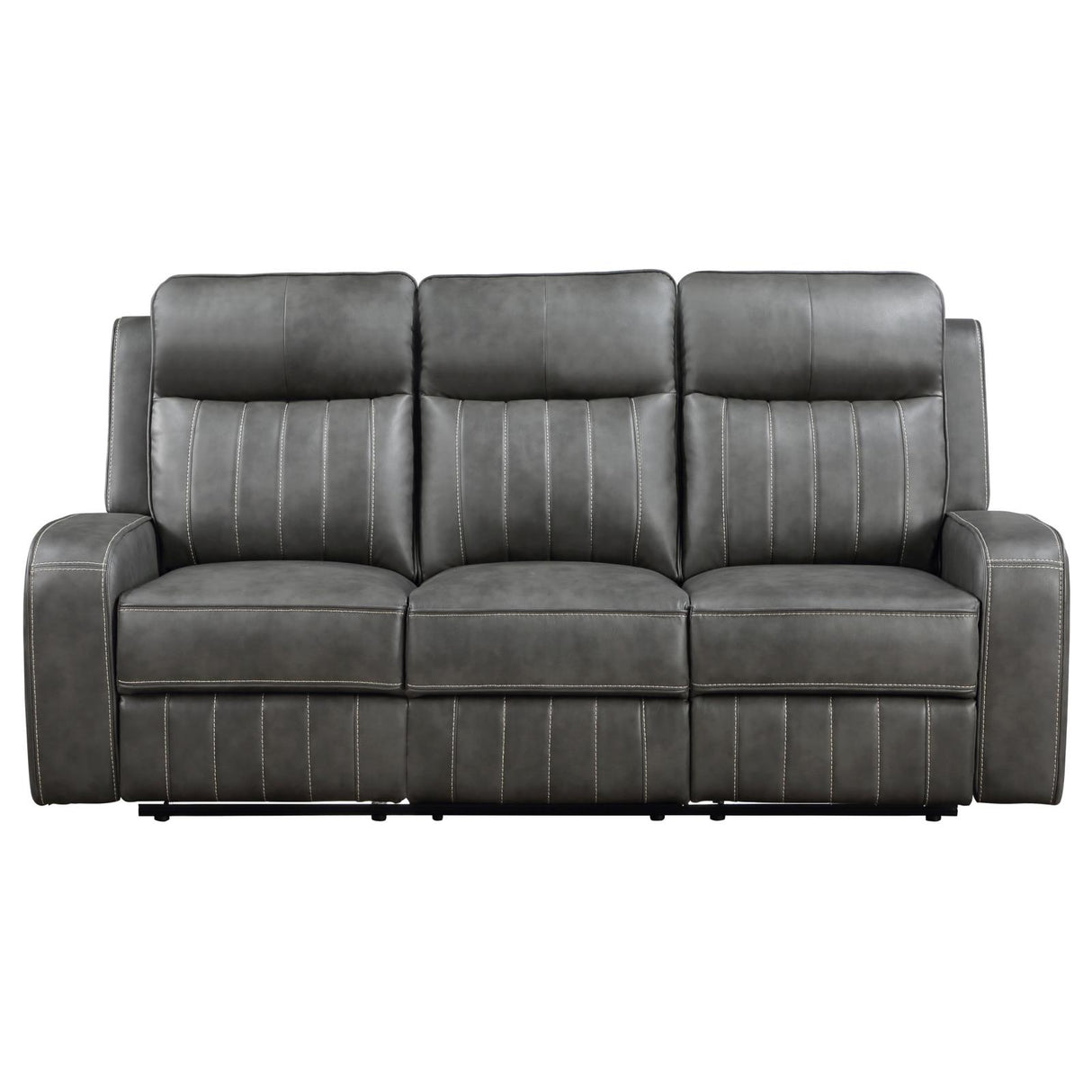 Raelynn Gray Upholstered Motion Reclining Sofa from Coaster - Luna Furniture