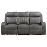 Raelynn Gray Upholstered Motion Reclining Sofa from Coaster - Luna Furniture