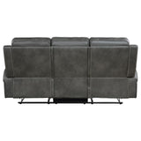 Raelynn Gray Upholstered Motion Reclining Sofa from Coaster - Luna Furniture