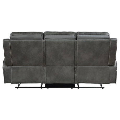 Raelynn Gray Upholstered Motion Reclining Sofa from Coaster - Luna Furniture