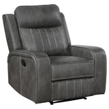 Raelynn Gray Upholstered Recliner Chair from Coaster - Luna Furniture