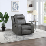 Raelynn Gray Upholstered Recliner Chair from Coaster - Luna Furniture