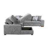 Raife Gray 4-Piece LAF Chaise Sectional with Pull-Out Bed from Homelegance - Luna Furniture