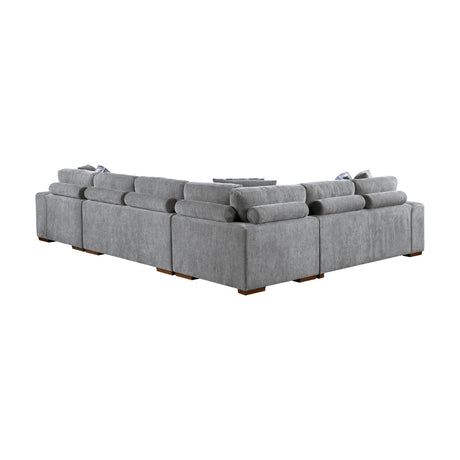 Raife Gray 4-Piece RAF Chaise Sectional with Pull-Out Bed from Homelegance - Luna Furniture