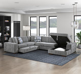 Raife Gray 4-Piece RAF Chaise Sectional with Pull-Out Bed from Homelegance - Luna Furniture