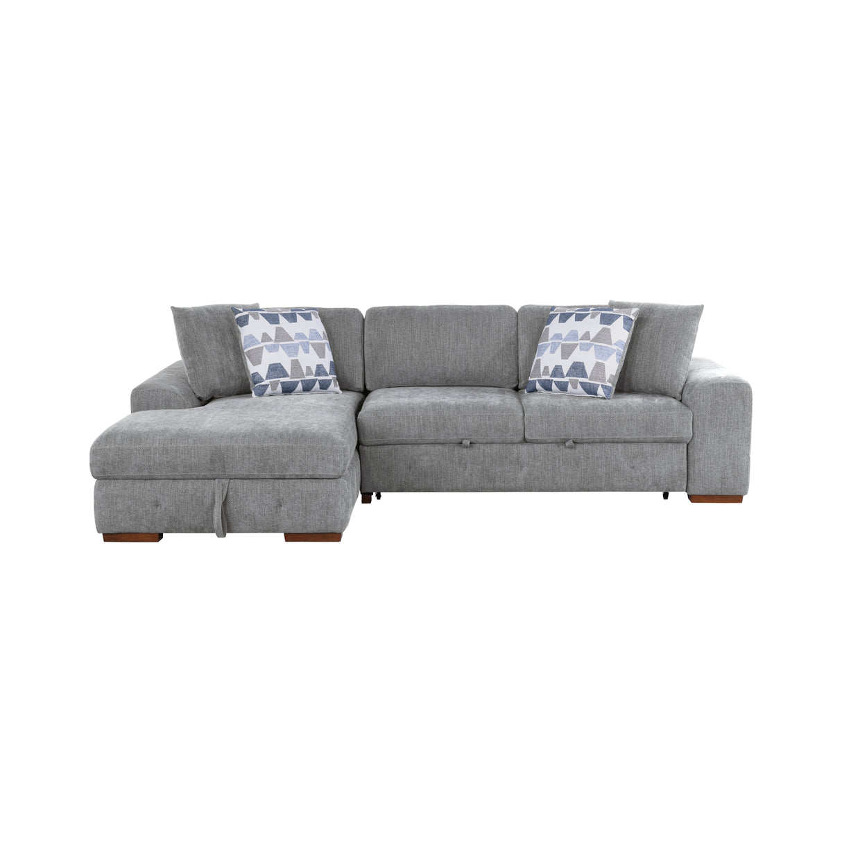 Raife Gray LAF Chaise Sectional with Pull-Out Bed from Homelegance - Luna Furniture