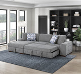 Raife Gray LAF Chaise Sectional with Pull-Out Bed from Homelegance - Luna Furniture