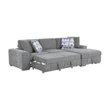 Raife Gray RAF Chaise Sectional with Pull-Out Bed from Homelegance - Luna Furniture