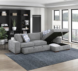 Raife Gray RAF Chaise Sectional with Pull-Out Bed from Homelegance - Luna Furniture
