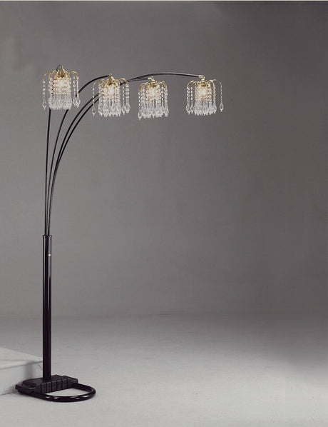 Rain Drop Arc Black 84" Floor Lamp from Crown Mark - Luna Furniture
