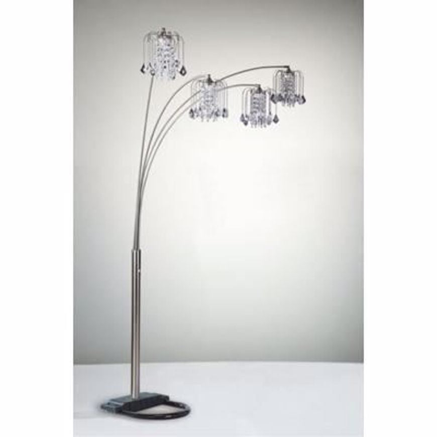 Rain Drop Arc Pewter 84" Floor Lamp from Crown Mark - Luna Furniture