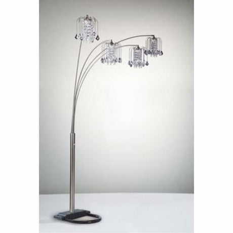 Rain Drop Arc Pewter 84" Floor Lamp from Crown Mark - Luna Furniture