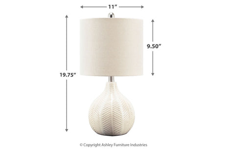 Rainermen Off White Table Lamp from Ashley - Luna Furniture