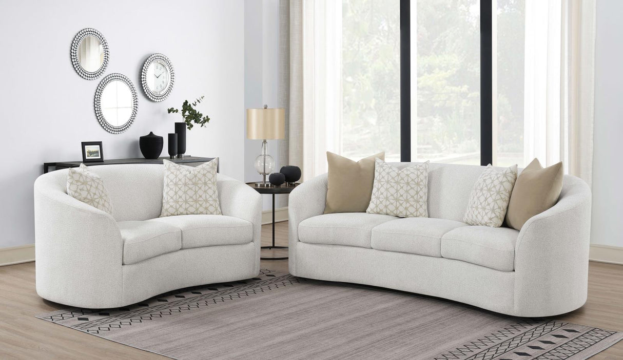 Rainn Latte Upholstered 2-Piece Tight Back Living Room Set from Coaster - Luna Furniture