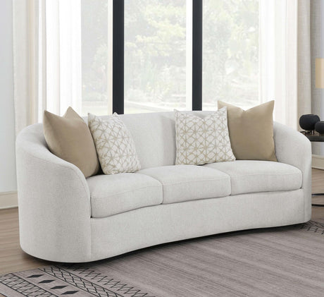 Rainn Latte Upholstered Tight Back Sofa from Coaster - Luna Furniture