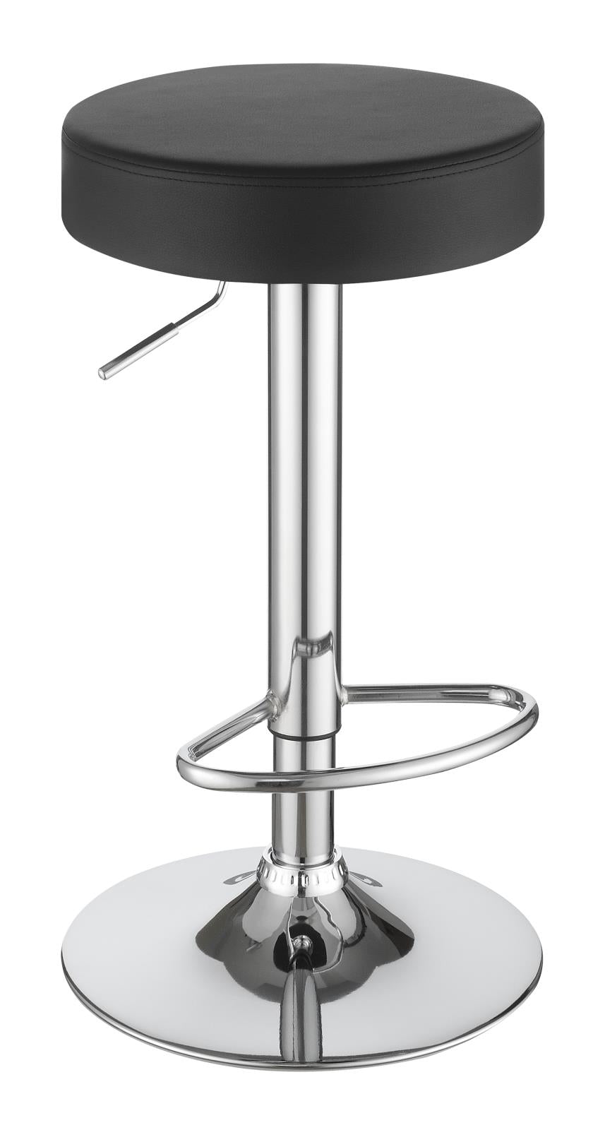 Ramses Chrome and Black 29" Adjustable Bar Stool from Coaster - Luna Furniture